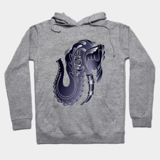 Decorative Elephant Head Side Profile Illustration Hoodie